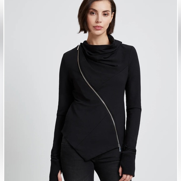 Marcella NYC Jackets & Blazers - Marcella NYC Asymmetrical Black Zippered Jacket